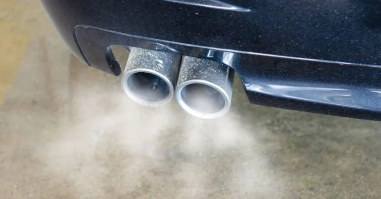 Smoke Coming from the Car Exhaust Pipes.