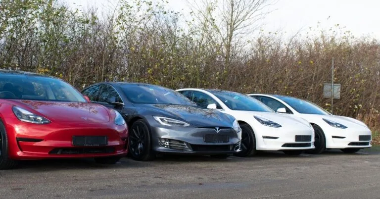 Unregistered cars displayed for sale.